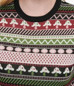 Unique Vintage Sweaters & Cardigans>1950s Mushroom Jacquard Sweater