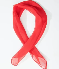 Unique Vintage All Things Red|Hair Scarves>1950s Red Chiffon Hair Scarf