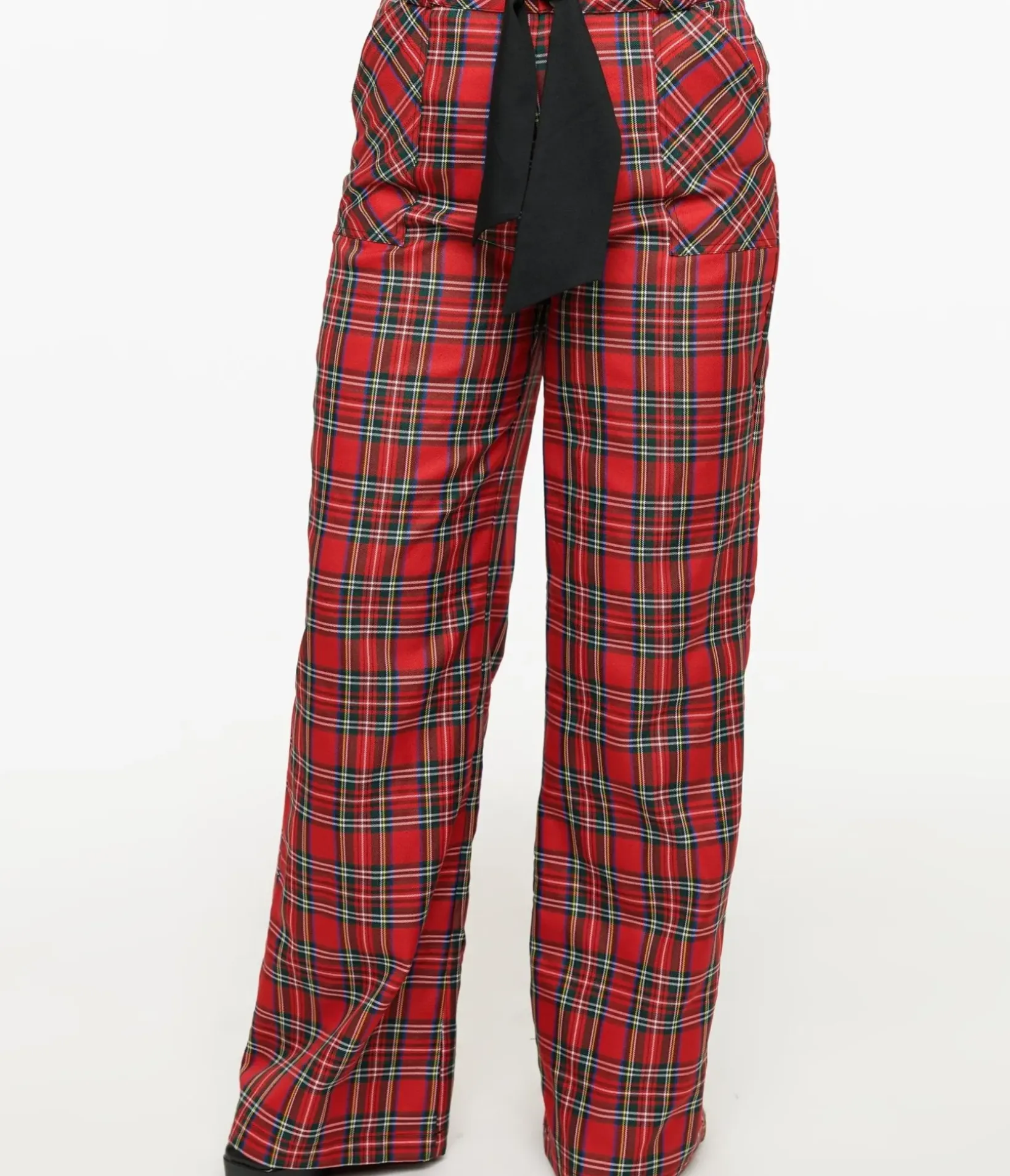Unique Vintage Pants|Work Wear>1950s Red Plaid Wide Leg Trousers