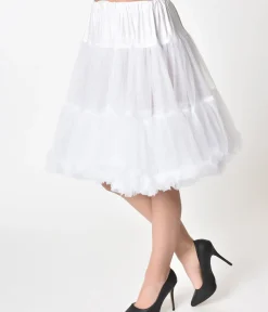 Unique Vintage Special Occasion|Wedding Accessories>1950s White Retro Style Ruffled Petticoat Crinoline