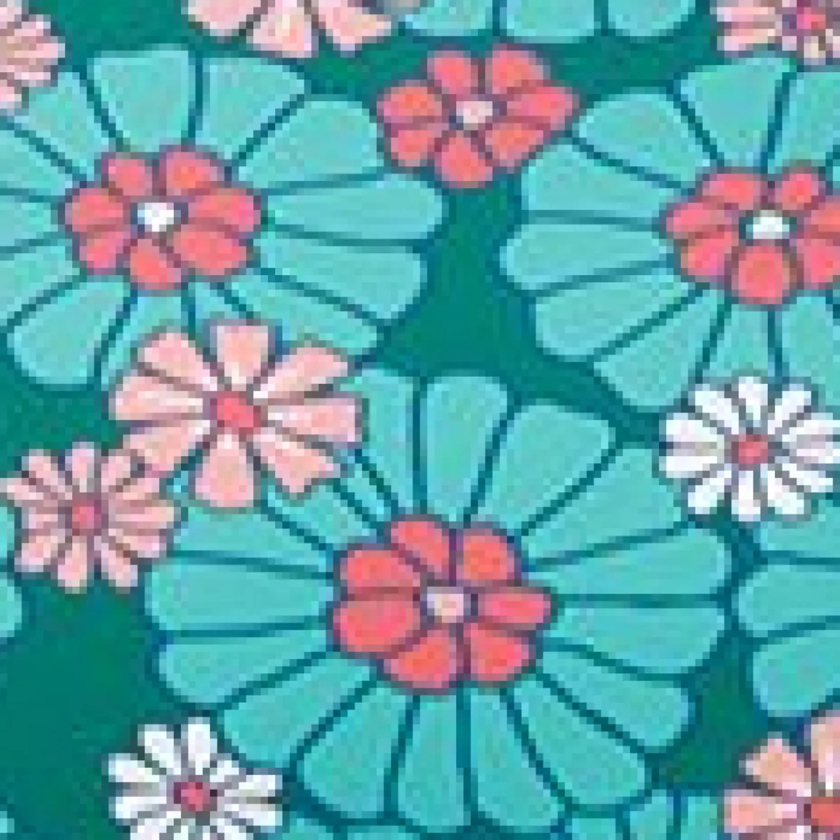 Unique Vintage Swim Tops|Two Piece Swim>Teal Flower Child Monroe Halter Swim Top