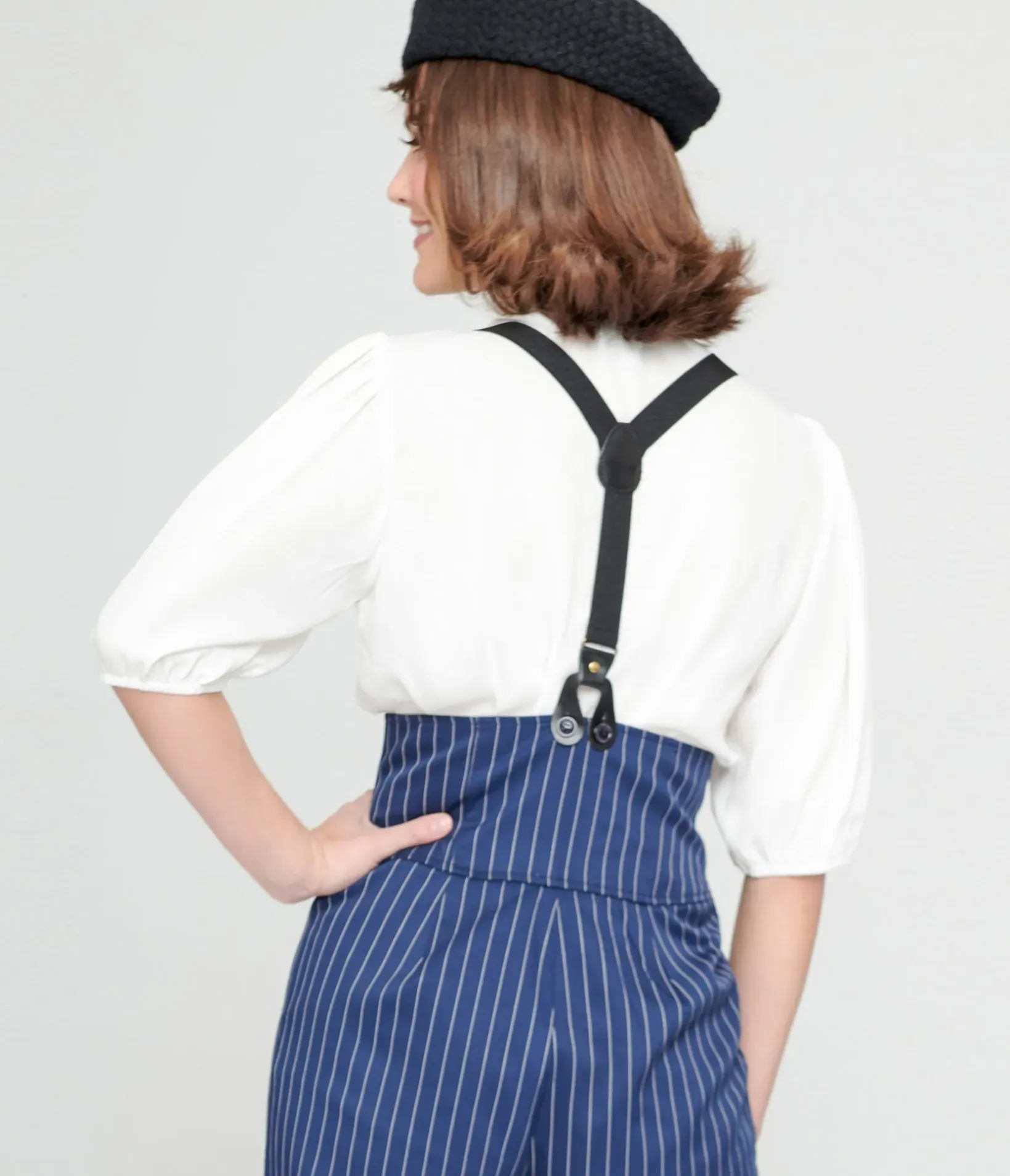 Unique Vintage Blouses>White Tie Neck Gwen Blouse