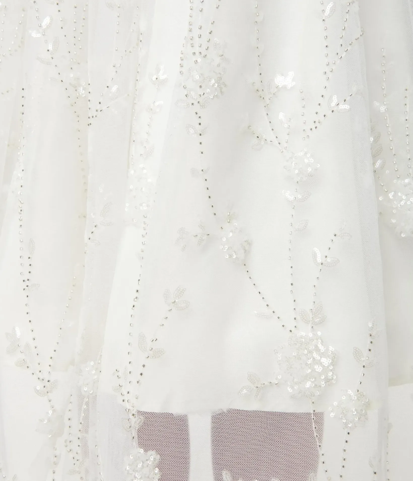 Unique Vintage Swing|Everyday Dresses>White Tulle & Floral Beading Bertie Swing Dress
