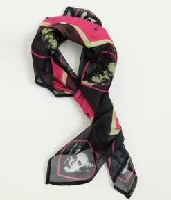 Unique Vintage Halloween|Hair Scarves>Universal Monsters x Frankenstein & Bride Border Hair Scarf