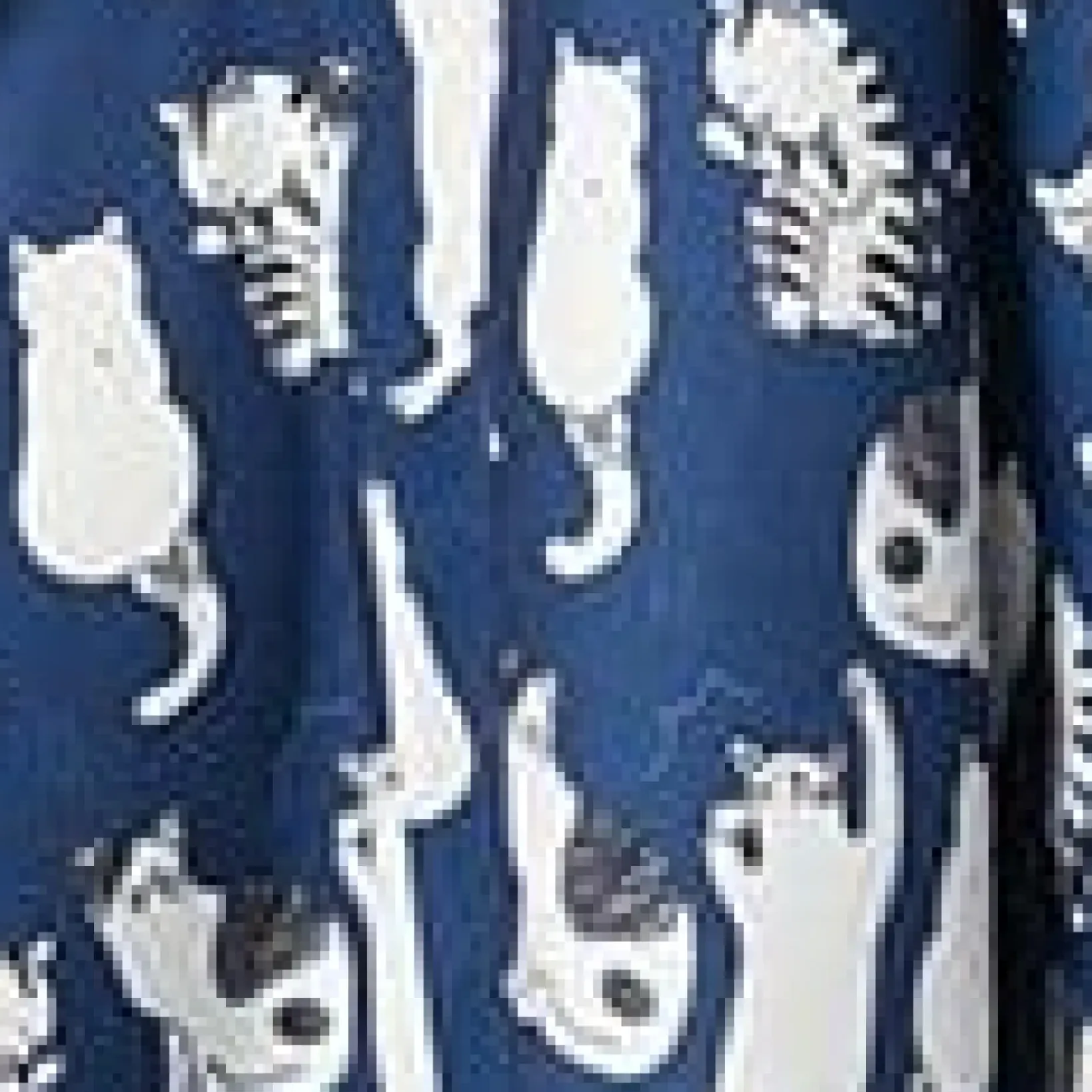 Unique Vintage Skirts>Vintage Style Navy & White Cat Print Swing Skirt