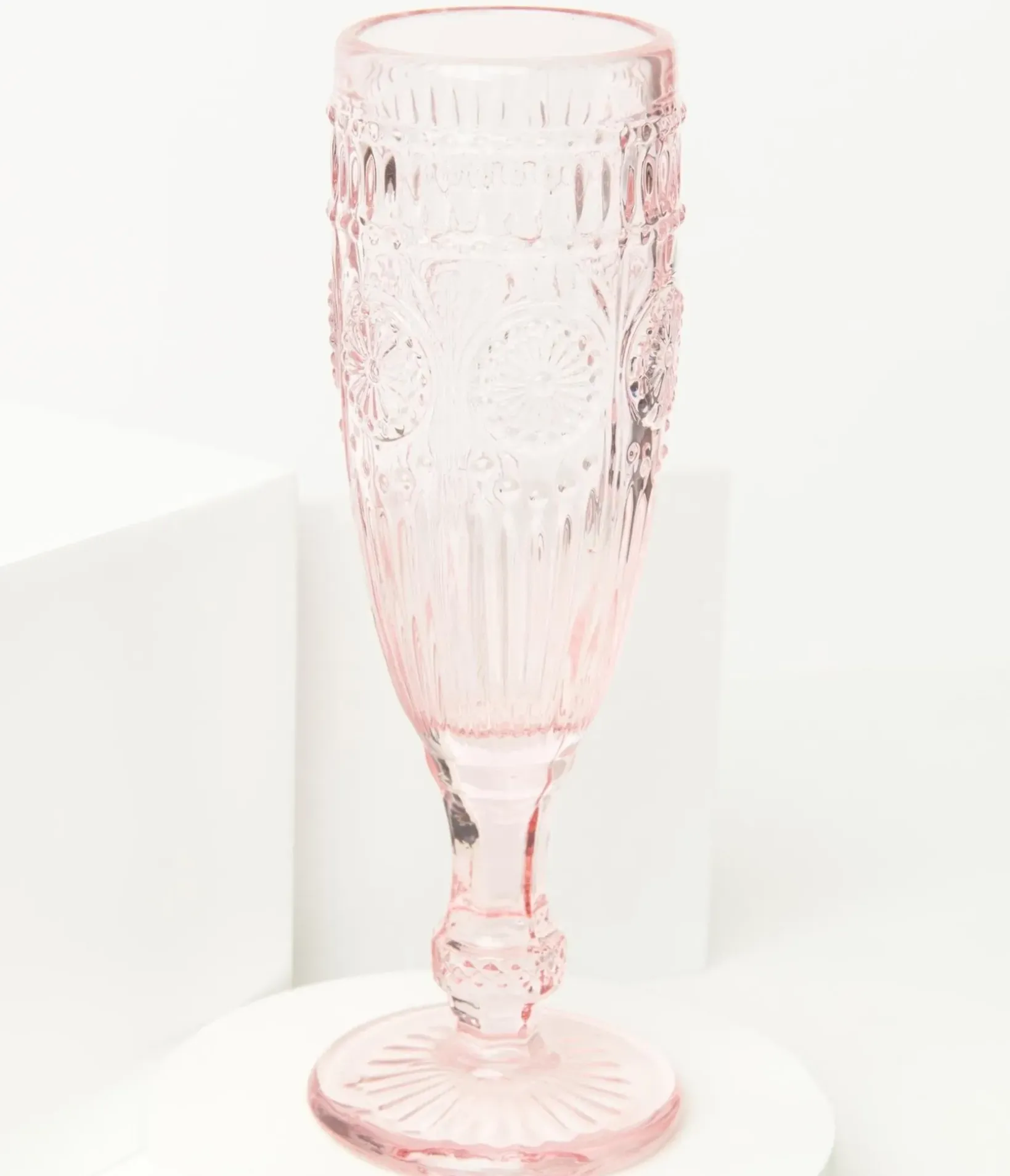 Unique Vintage Barbie Core|All Things Pink>Vintage Style Pink Glass Champagne Flute