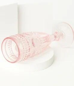 Unique Vintage Barbie Core|All Things Pink>Vintage Style Pink Glass Champagne Flute