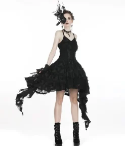 Unique Vintage Everyday Dresses>Western Fashion Black Lace Ruffle Dress