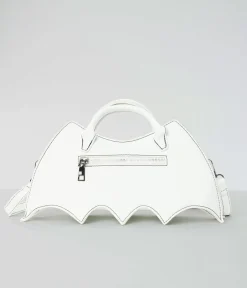 Unique Vintage Halloween|Novelty Bags>White Bat Webbed Handbag