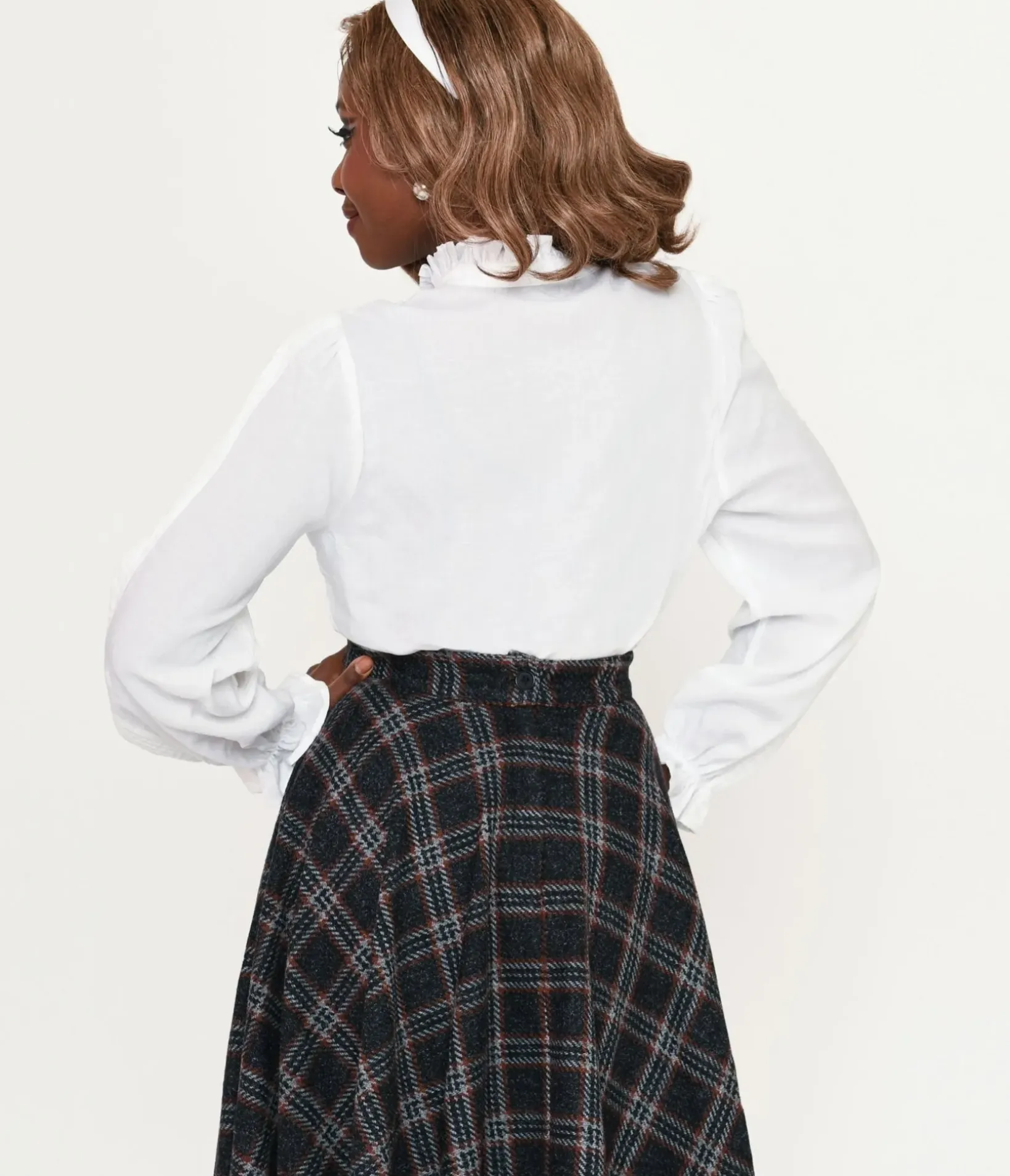 Unique Vintage Blouses|Blouses>White Bow Bateman Blouse