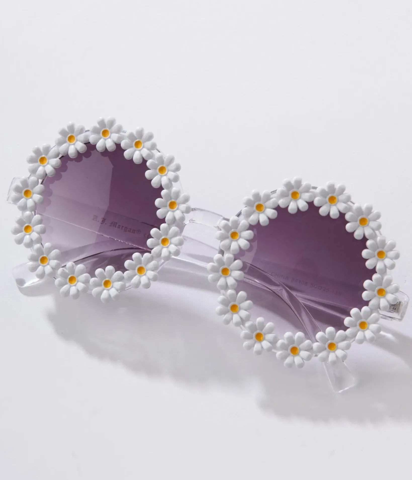 Unique Vintage Summer Vacation|Sunglasses>White Daisy Round Sunglasses