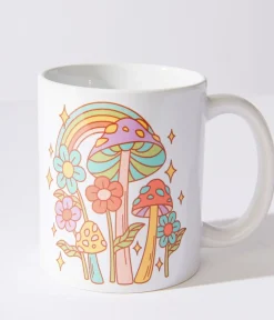 Unique Vintage Gifts For The Home>White Groovy Mushroom Garden Mug