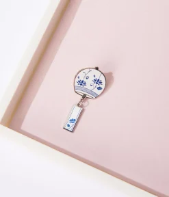 Unique Vintage Gift Under $20>White Porcelain Chime Enamel Pin