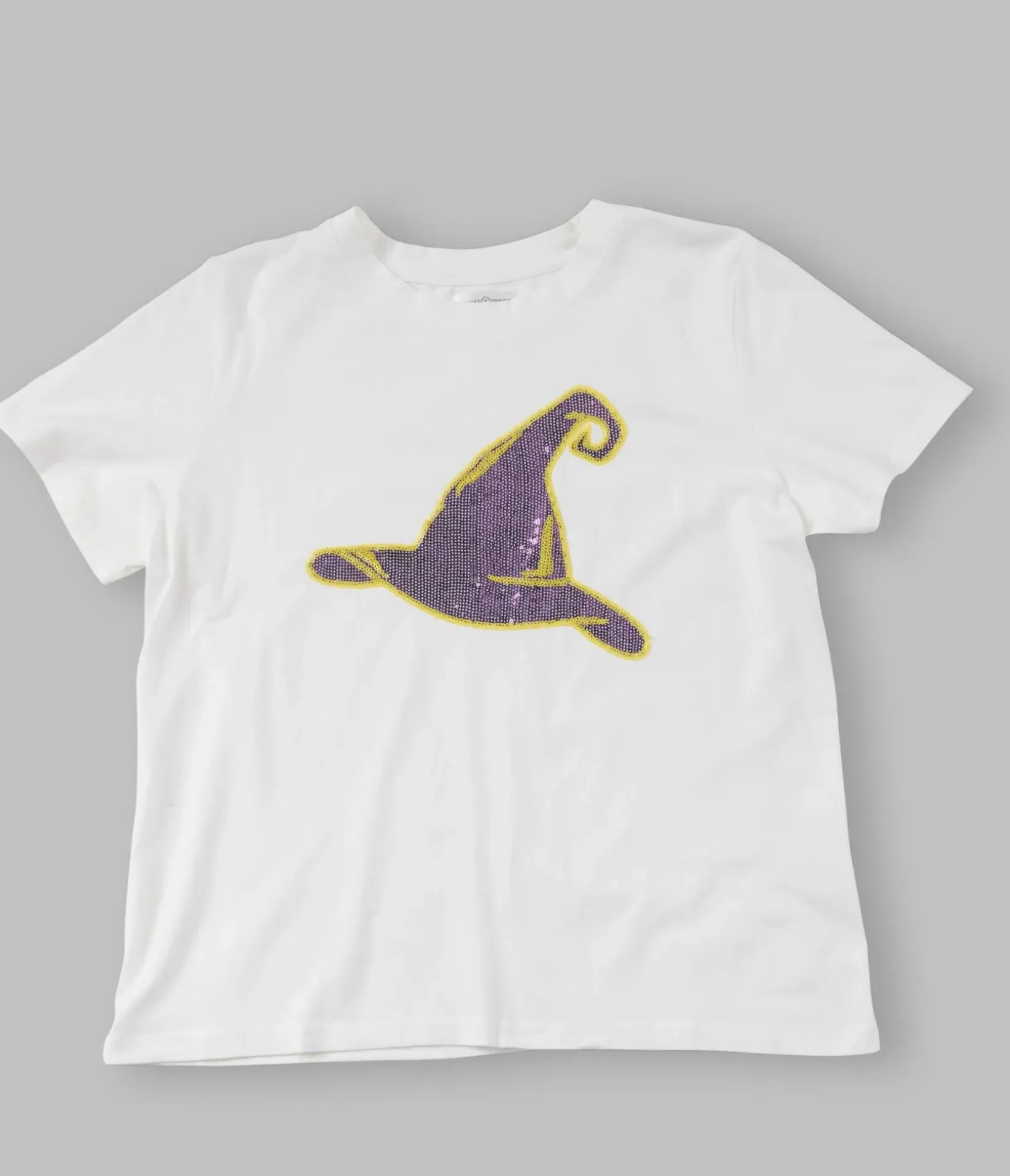 Unique Vintage Graphic Tees|Graphic Tees>White Witch Hat Sequin Unisex Tee