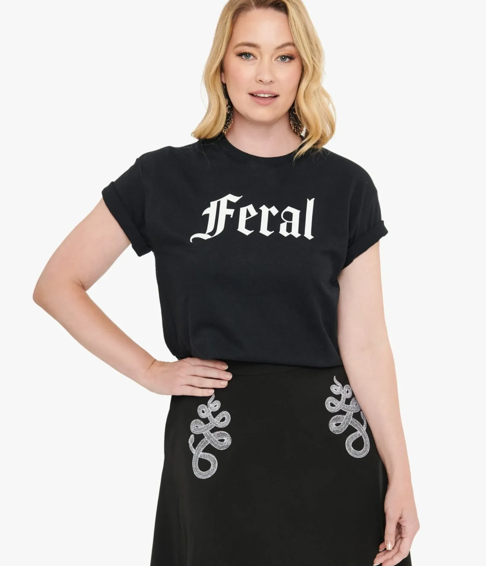 Unique Vintage Graphic Tees|Graphic Tees>Wickedly Divine Shop Black Feral Unisex Graphic Tee