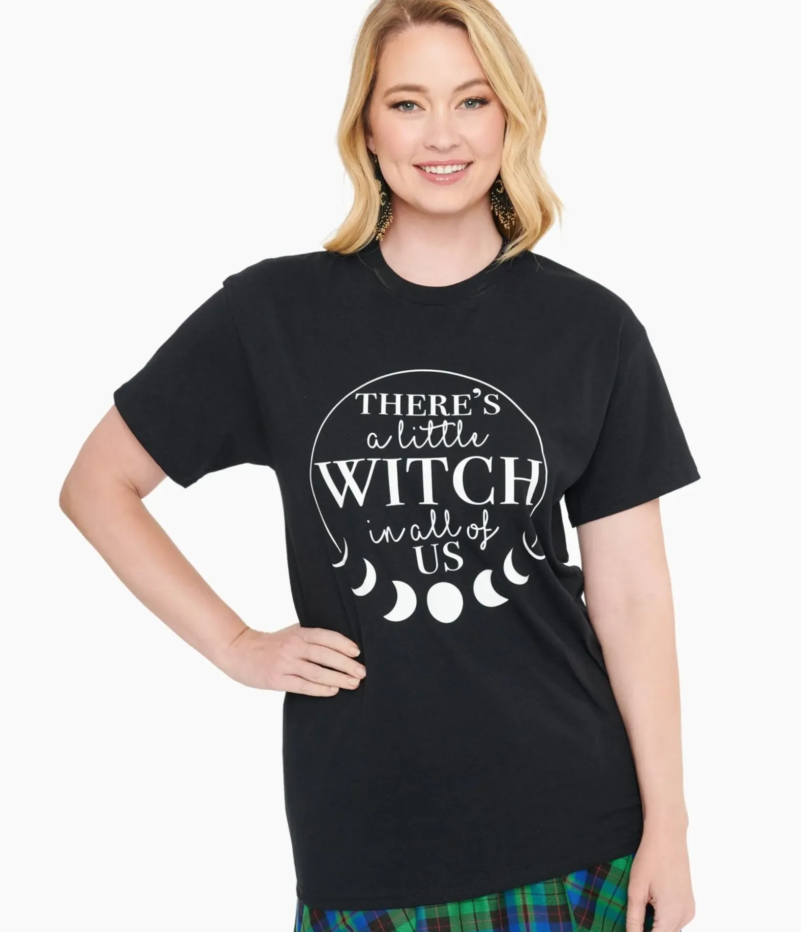 Unique Vintage Graphic Tees|Graphic Tees>Wickedly Divine Shop Black There's A Little Witch In All Of Us Unisex Graphic Tee