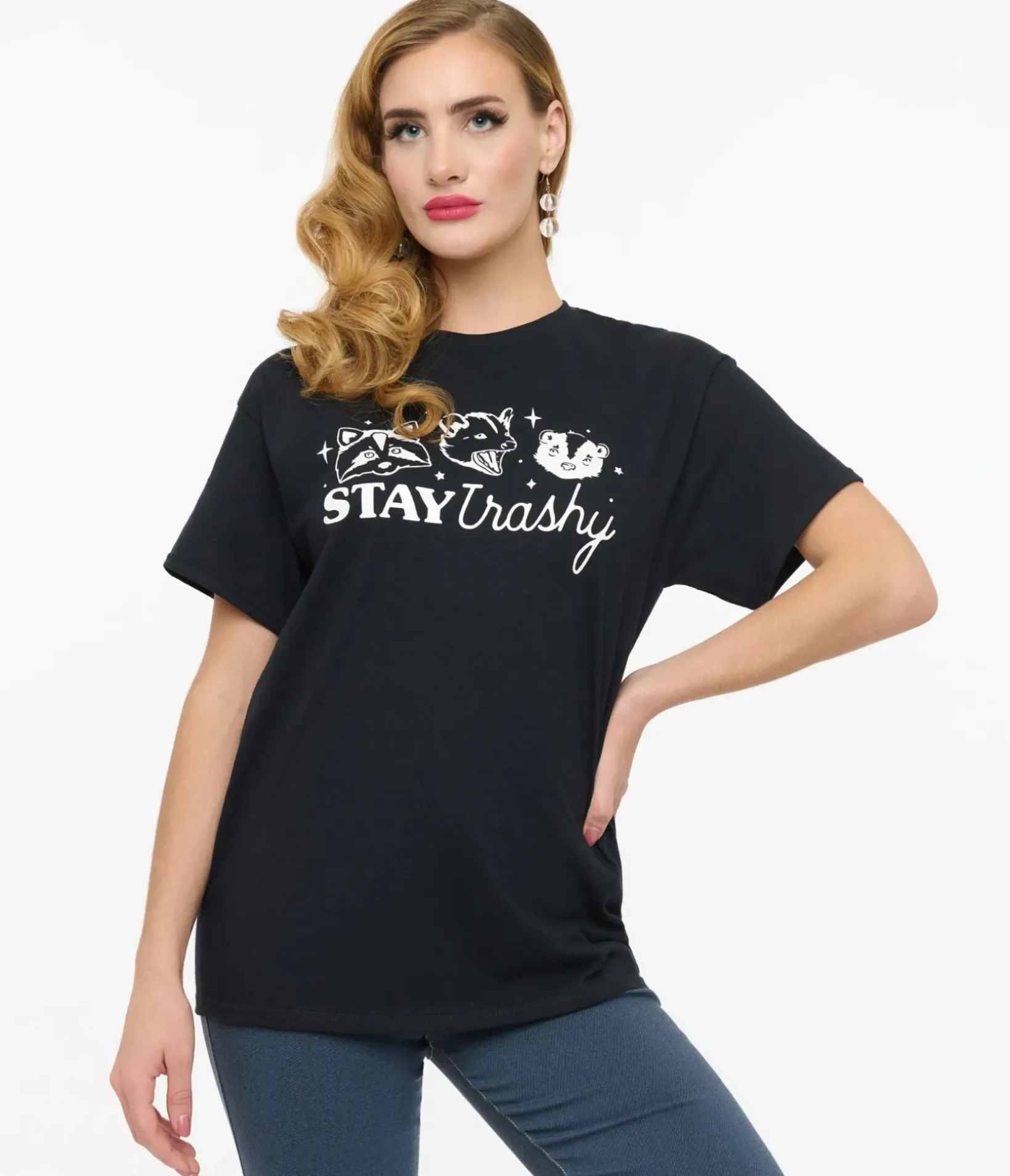 Unique Vintage Graphic Tees|Graphic Tees>Wickedly Divine Shop Stay Trashy Unisex Graphic Tee