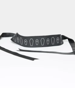 Unique Vintage All Things Black|Halloween>Witchwood Bags Black & White Coffins Leatherette Belt